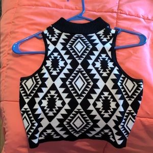 Mock neck crop top (sweater material)